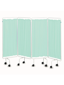 St. Johns Ambulance Mobile Folding Screen With Green Curtains